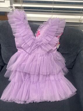 Betsey Johnson Lavender Ruffle Tulle Dress festival